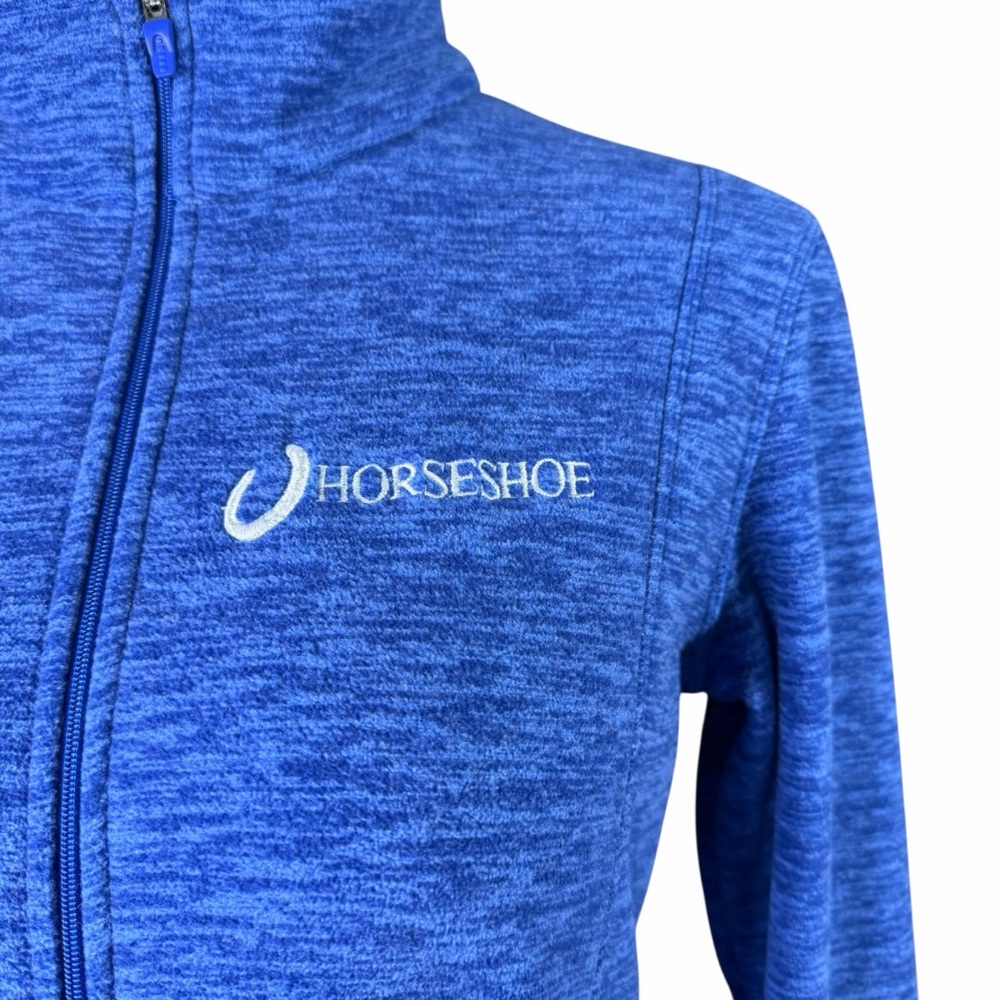 Horseshoe Casino Royal Blue & White Logo Full Zip Fleece Jacket - Size Small - Picture 2 of 14